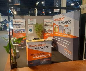 Stand d'exposition pour Façades Angevines, traitement de l'humidité.